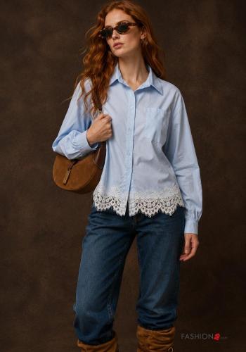 Camicia in Cotone in pizzo sangallo - ph 1
