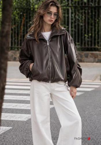 Giacca con tasche a collo alto con zip - ph 1