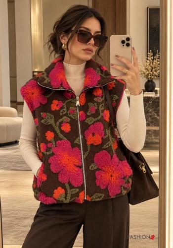 sleeveless Wool Mix Jacket with pockets with zip - ph 1
