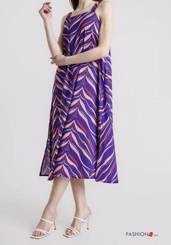 Vestido sem Mangas Padrão Estampado