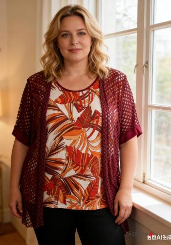 Blusa girocollo oversize maniche corte