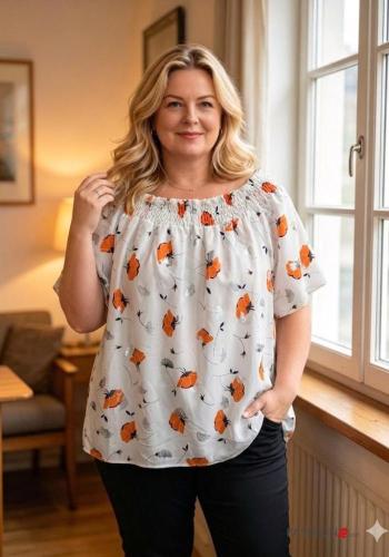 T-shirt maniche corte Fantasia con foglie - ph 1