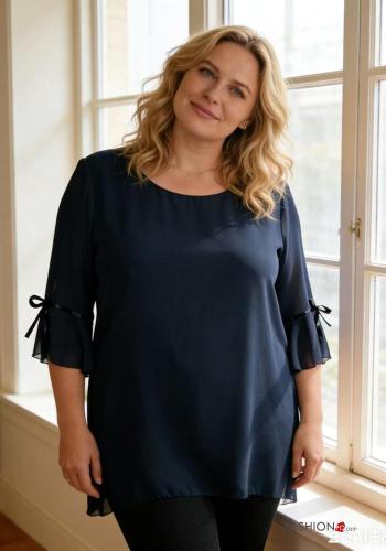 T-shirt chiffon maniche corte girocollo