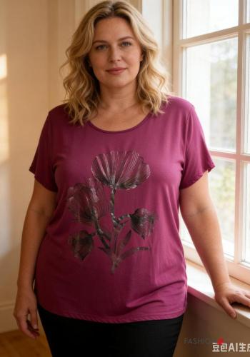 T-shirt maniche corte girocollo Fantasia floreale
