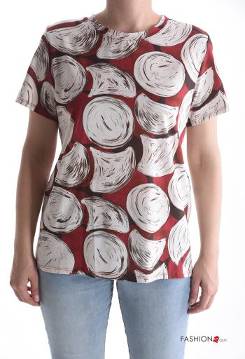 T-shirt in Cotone maniche corte girocollo Fantasia astratta - ph 1