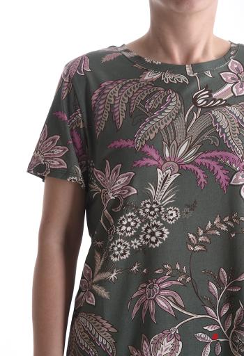 T-shirt in Cotone maniche corte girocollo Fantasia floreale - ph 4