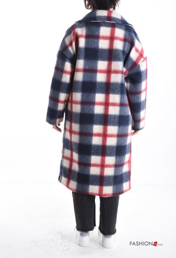 Cappotto in Misto Lana maniche lunghe Fantasia tartan con fodera con bottoni con tasche - ph 2