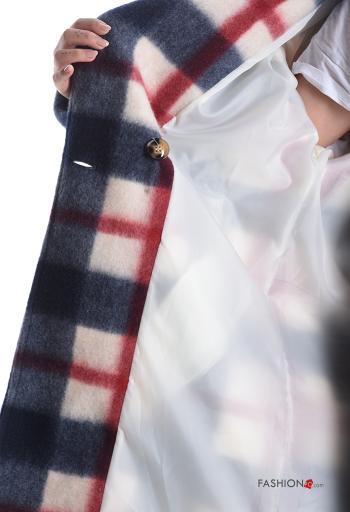 Cappotto in Misto Lana maniche lunghe Fantasia tartan con fodera con bottoni con tasche - ph 5
