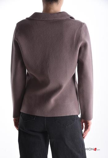 Cardigan maniche lunghe con colletto con bottoni con tasche - ph 2