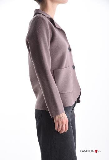 Cardigan maniche lunghe con colletto con bottoni con tasche - ph 3