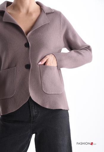 Cardigan maniche lunghe con colletto con bottoni con tasche - ph 4