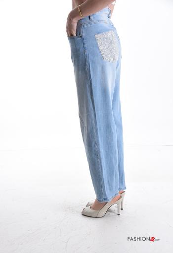 Cotton Jeans with rhinestones - ph 3