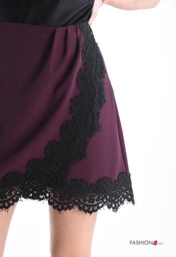 Mini Jupe détail dentelle taille haute avec fermeture éclair - ph 4