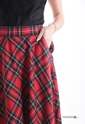 Jupe Motif tartan avec poches avec élastique - ph 4