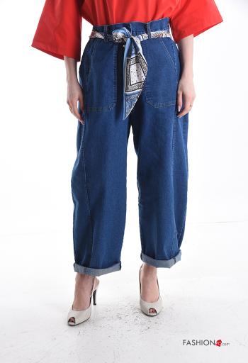 Cotton Jeans with sash
