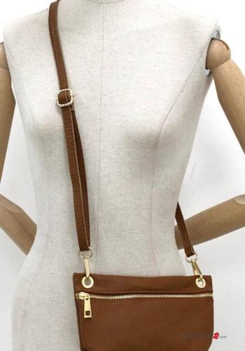 adjustable Genuine Leather Bag with zip