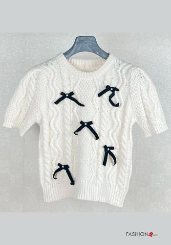 Maglione maniche corte con fiocco