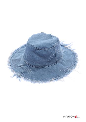 Chapeau en Coton en denim à franges