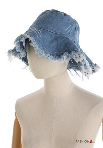 Chapeau en Coton en denim à franges - ph 5