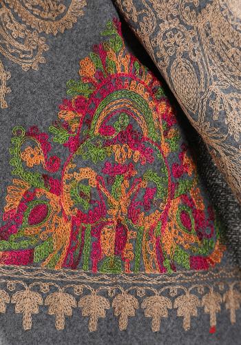 Embroidered Scarf with fringe - ph 3