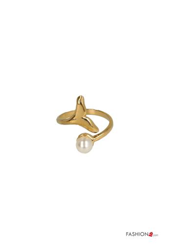 Bague ajustable avec des perles