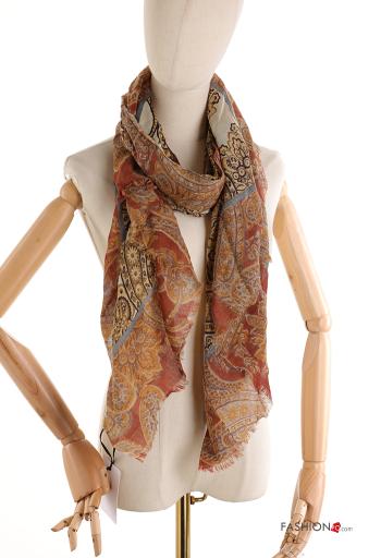 Graphic Print Wool Scarf