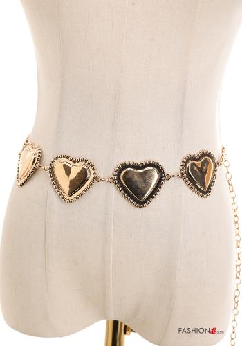 Cinto regulável estampado coração