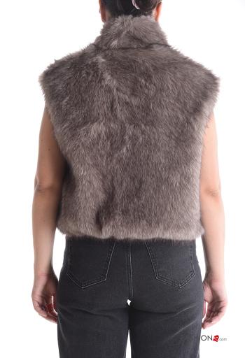 sleeveless Faux Fur Coat Rollneck with lining with pockets - ph 2