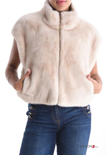 Gilet with lining with zip Rollneck with pockets - ph 1