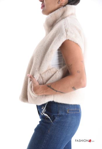 Gilet with lining with zip Rollneck with pockets - ph 3