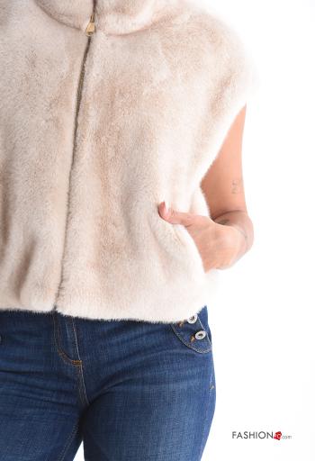 Gilet with lining with zip Rollneck with pockets - ph 4