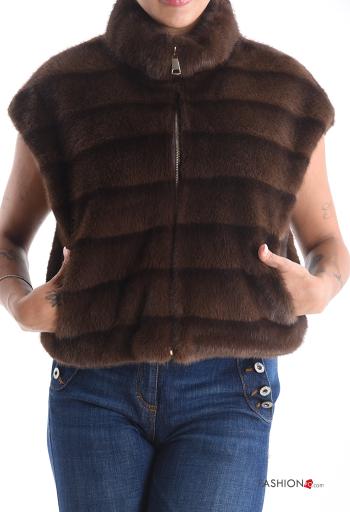 Gilet with lining with zip Rollneck with pockets