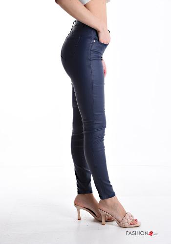 Pantalone ecopelle skinny con tasche con bottoni con zip - ph 3