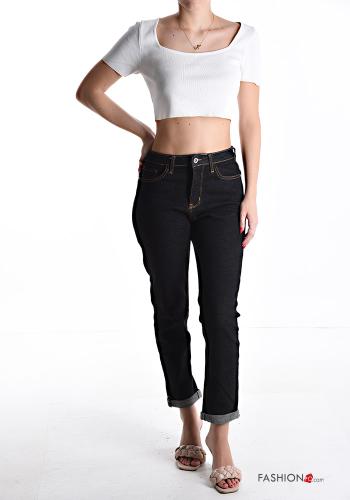 denim Cotton Jeans with pockets with zip - ph 5