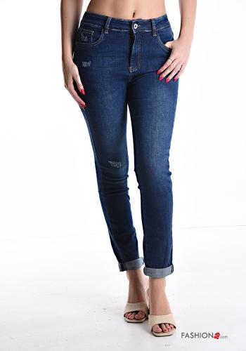 skinny Cotton Jeans with pockets with zip