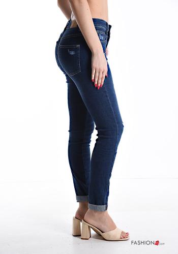 skinny Cotton Jeans with pockets with zip - ph 3