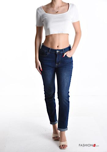 skinny Cotton Jeans with pockets with zip - ph 5
