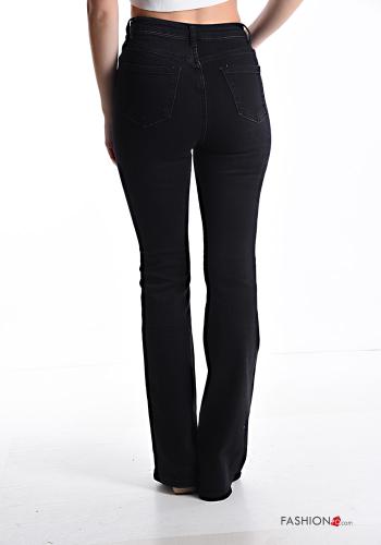 Jeans in Cotone a zampa con tasche con zip - ph 2