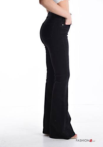 Jeans in Cotone a zampa con tasche con zip - ph 3