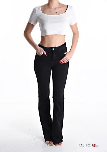 Jeans in Cotone a zampa con tasche con zip - ph 5