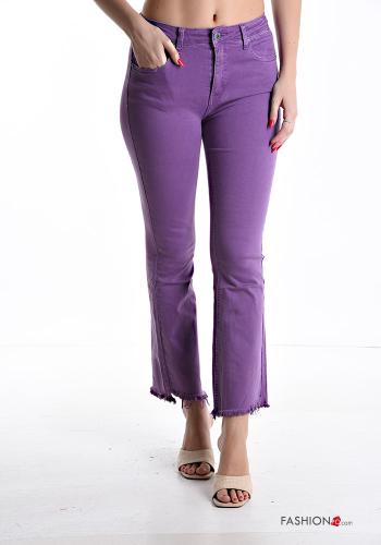 flared Cotton Trousers with pockets with zip - ph 1