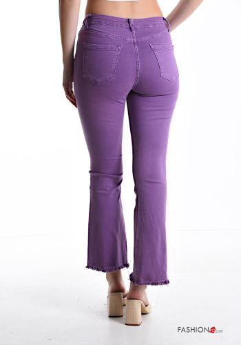 flared Cotton Trousers with pockets with zip - ph 2