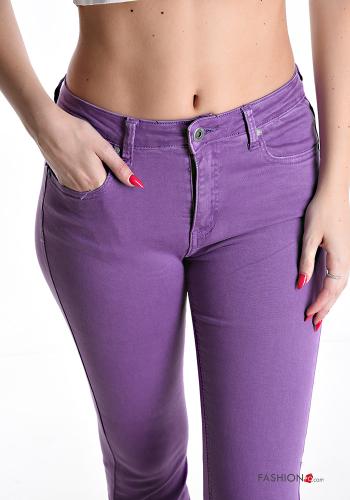 flared Cotton Trousers with pockets with zip - ph 4