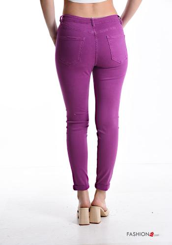 skinny Cotton Trousers with pockets with zip - ph 2