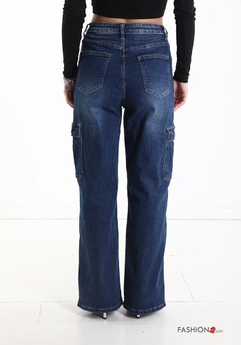 Jeans in Cotone vita alta wide leg con tasche - ph 2