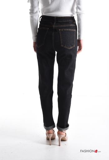denim Cotton Jeans with buttons with zip with pockets - ph 2