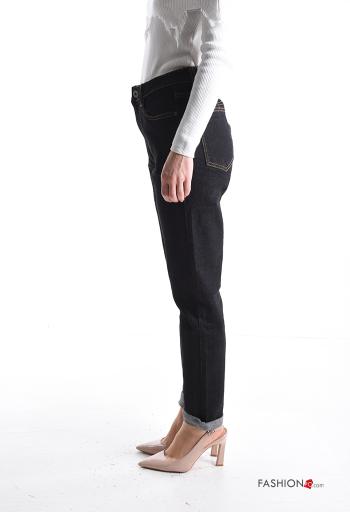 denim Cotton Jeans with buttons with zip with pockets - ph 3