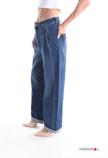 denim Cotton Jeans with buttons with zip with pockets - ph 3
