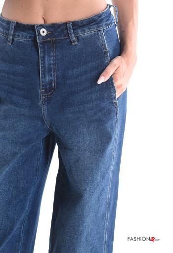 denim Cotton Jeans with buttons with zip with pockets - ph 4