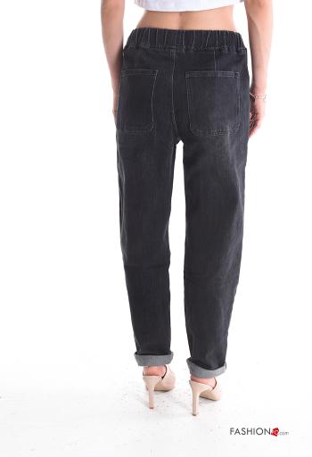 Cotton Jeans with pockets with elastic - ph 2